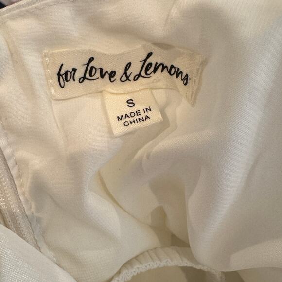 For Love & Lemons Whipped Cream Bow Detail Taffeta Minidress Size Small - Picture 11 of 16